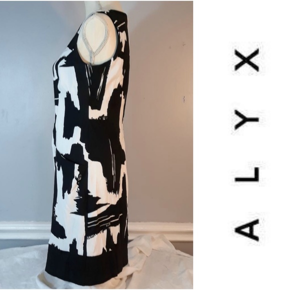 Alyx Black & White Sheath Sleeveless Dress-Size 6 - Picture 3 of 5